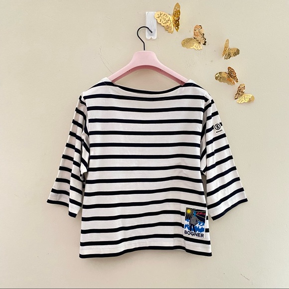 NWT: BOGNER | Stana 3/4-Arm Black and White 100% Cotton Shirt - Picture 4 of 10